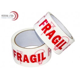 Cinta embalaje blanca impresa "FRAGIL"